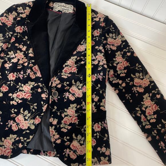 Pink Martini Floral Blazer Single Breasted One Button Career Workwear Size XS S - Picture 3 of 6